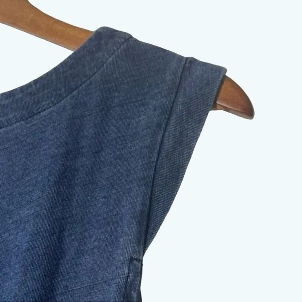 LOFT Denim Look Sleeveless Dress Blue Zip Back Lightweight Size 0 - Image 10