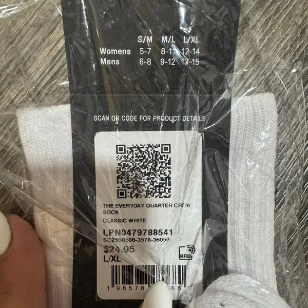 Fabletics the everyday quarter crew socks classic white l/xl - Image 5