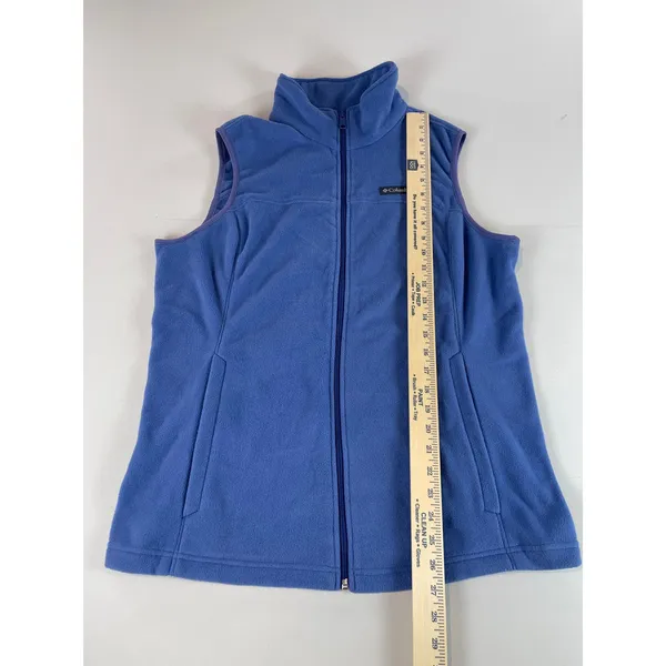 Columbia Fleece Vest Size L Periwinkle Blue Full Zip - Image 4