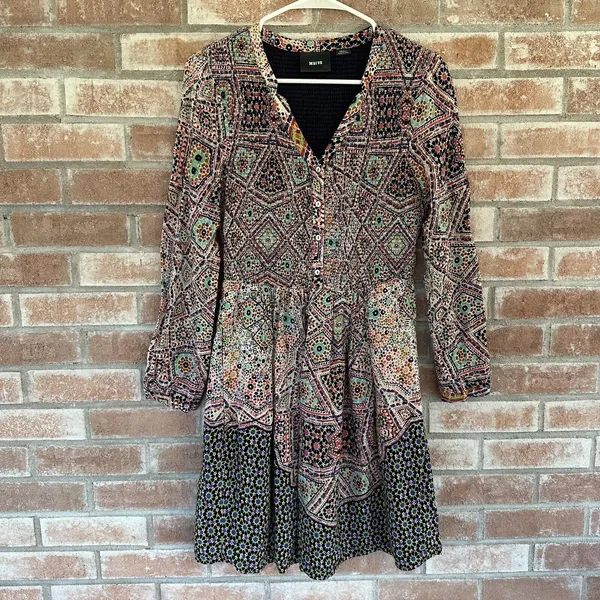 Maeve by Anthropologie Tiled Amethyst Dress Small Boho - Image 3