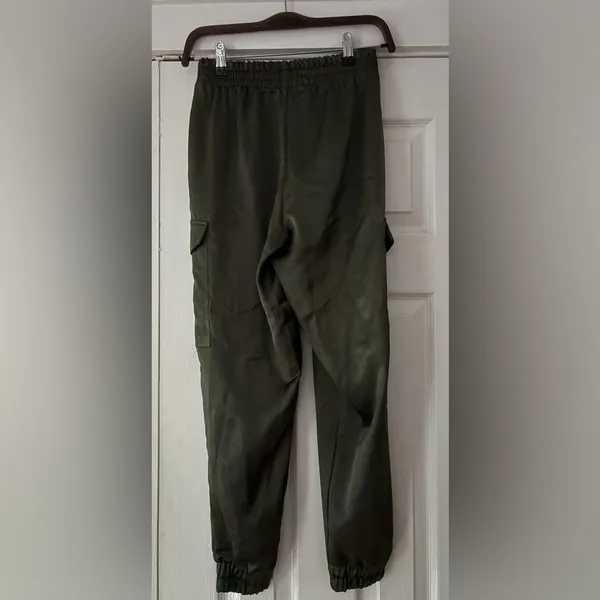 Zara Khaki Satin Utility Trousers Size Small Like New‎ - Image 2