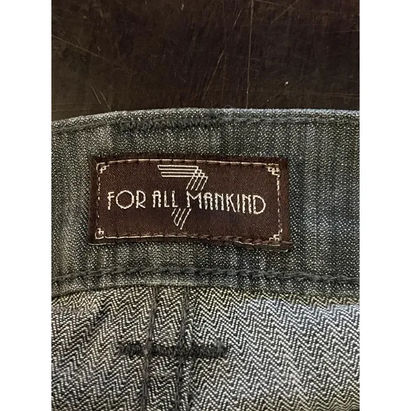 7 For All Mankind Jeans Womens 27 Gray Charcoal Wash Flare Striped Stretch Denim - Image 9