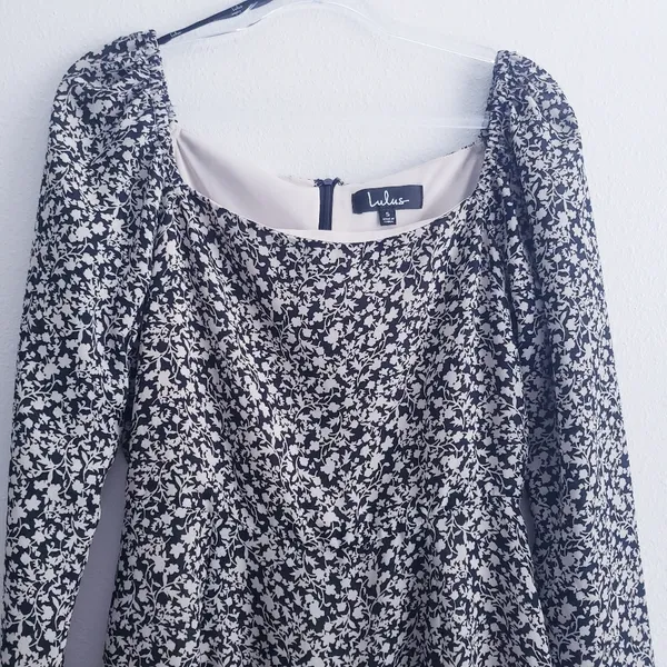 Lulu's Floral Long Sleeve Square Neckline Mini Dress - Image 3