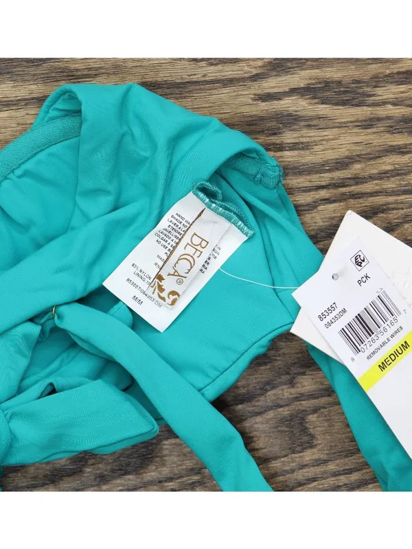 NWT Becca Womens Shirred Underwire Bikini Top Swim 853557 Peacock Blue Green M - Image 11