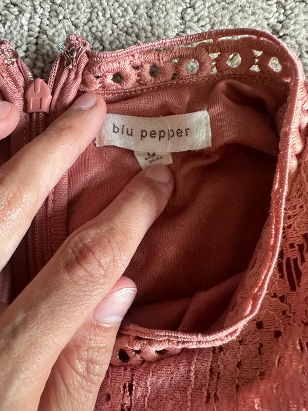 Dusty Rose Lace Blu Pepper Dress - Image 2