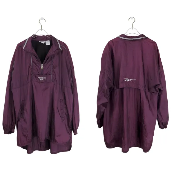 1990s Vintage Reebok Purple Wind Breaker Jacket Retro Streetwear - Image 15