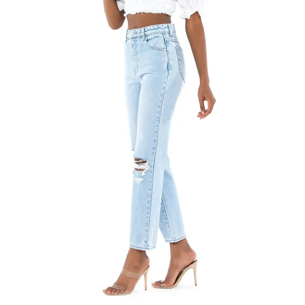 Rolla's Original Straight High Rise Jeans in Sunbleach Worn 28 Womens Denim Pant - Image 3