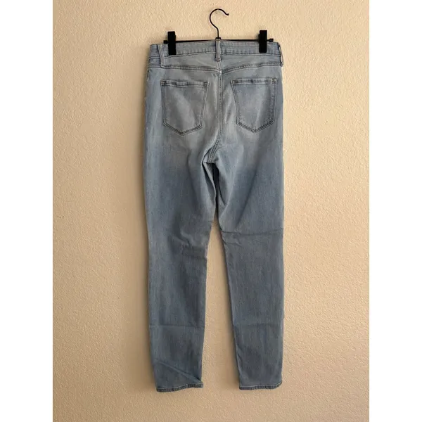 Old Navy Wow Straight Jeans 8 Tall Light‎ Wash High Rise Denim - Image 2