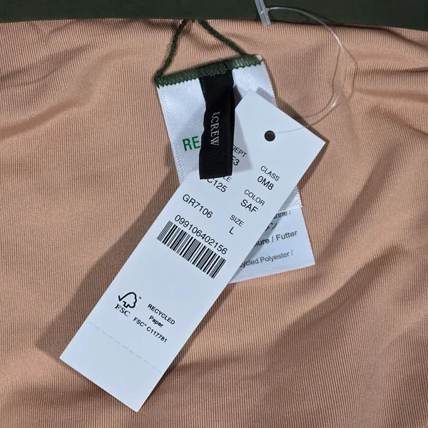 J. Crew Curved-waist cheeky bikini bottom Safari Green L NWT‎ - Image 3