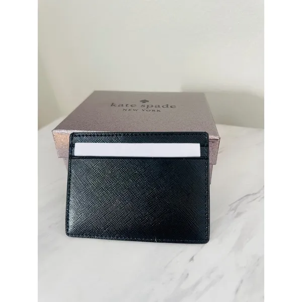 Kate‎ Spade Kenzie Card Case, Slim Chic, Designer, Black Leather, NWT - Image 12