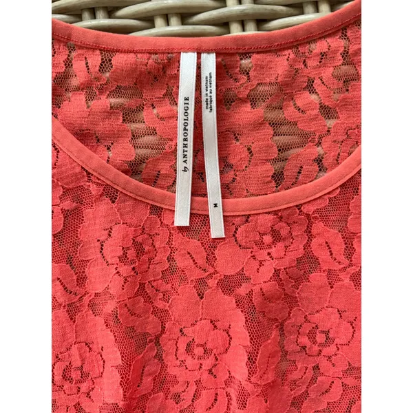 Anthropologie Floral Lace Crop Top medium layered maximalist boho‎ prairie - Image 4