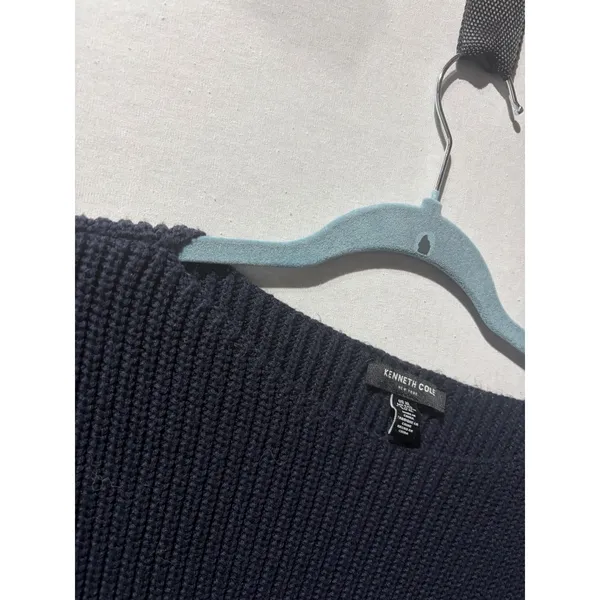 Kenneth Cole New York Women's Navy Blue Ribbed Boat Neck‎ Long Sleeve Sweater XL - Image 5