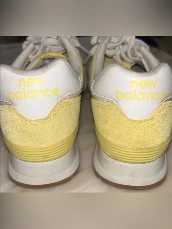New Balance 574 Fall Suede Sneakers in Lemon Haze Sz 9.5 Grunge Indie Sleaze - Image 8