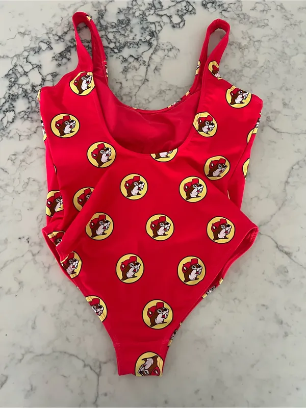 Buc-ees Swimsuit Womens Small Red One Piece Print Stretch Bucees Bathing Suit - Image 3
