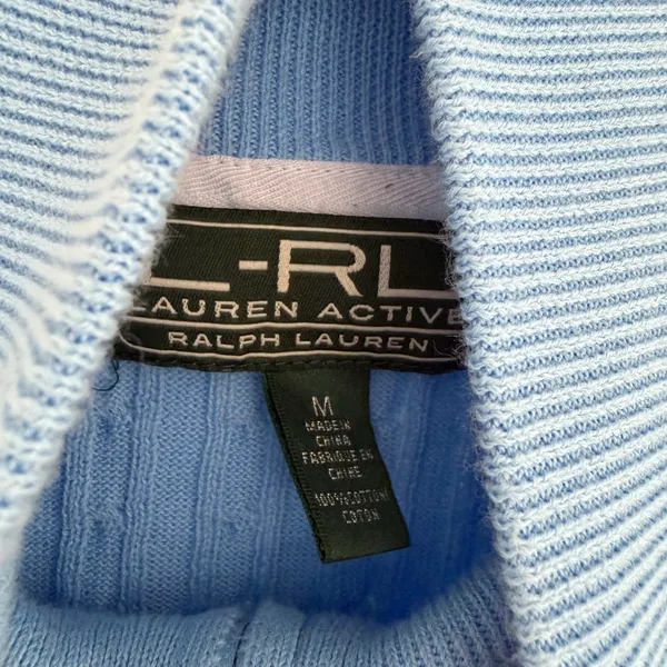 Lauren Ralph Lauren Active Women’s Light Blue Cable-Knit Full Zip Sweater M - Image 7