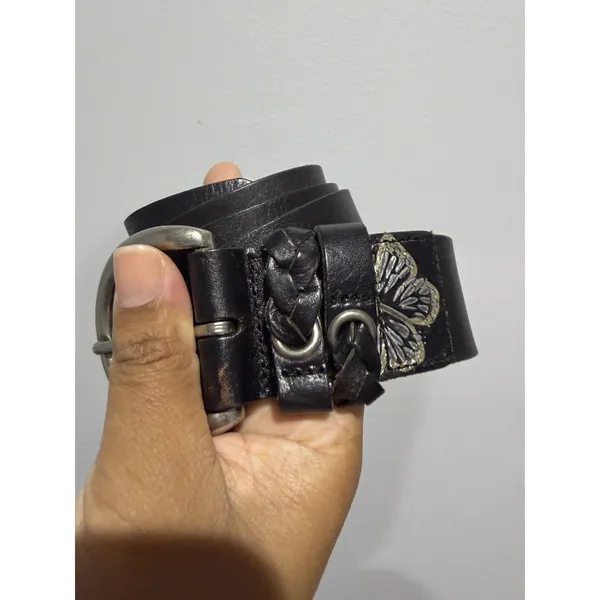 Womens Fossil Silver Buckle & Print Butterfly Print‎ Belt 42.5" Sz L - Image 6