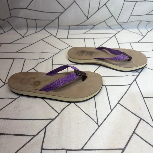 Naot Thong Sandals Size 41 Purple Woven Strap Suede Footbed Flip Flops‎ - Image 2