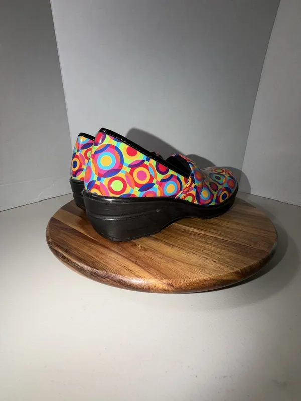 Easy Street Bind Slip Resistant Work Clogs Multi Color Circles - Image 8