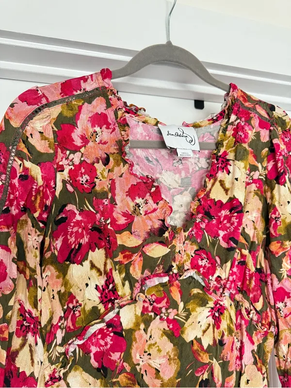 Sam Edelman Pink and Green Floral Dress - Image 4