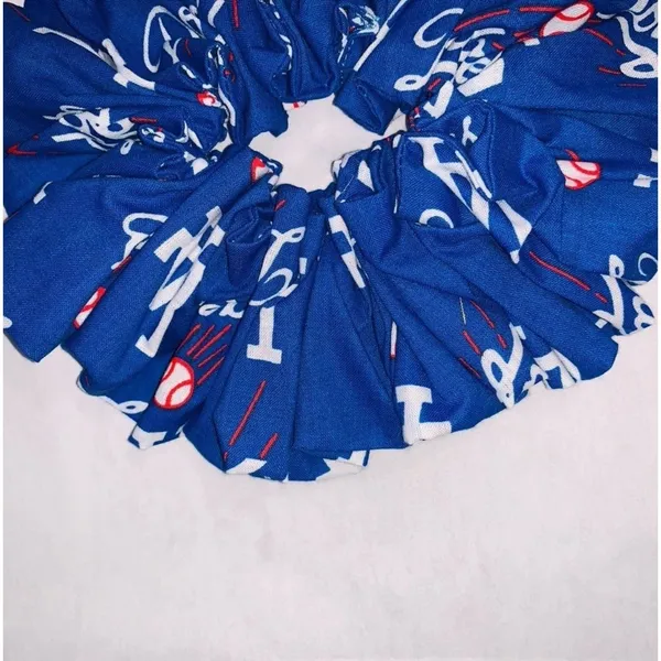 Los Angeles Dodgers MLB Baseball Blue Handmade Hair Scrunchie Fan Gear College - Image 3