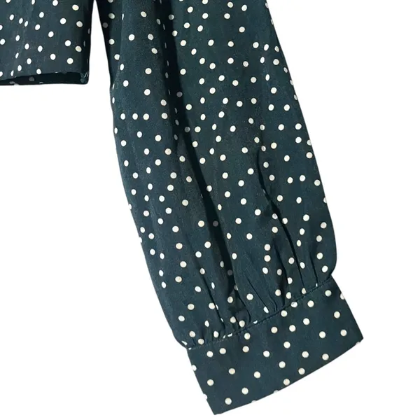 Lulus Women's L Love Always Forest Green‎ Polka Dot Long Sleeve Crop Top Cropped - Image 8