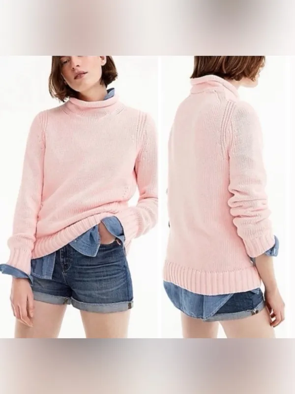 J. Crew‎ 1988 Rollneck™ sweater Light Pink size xs - Image 2