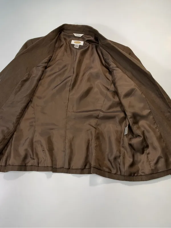 Talbots 100% Linen Brown Tailored Blazer Size 10 - Image 5