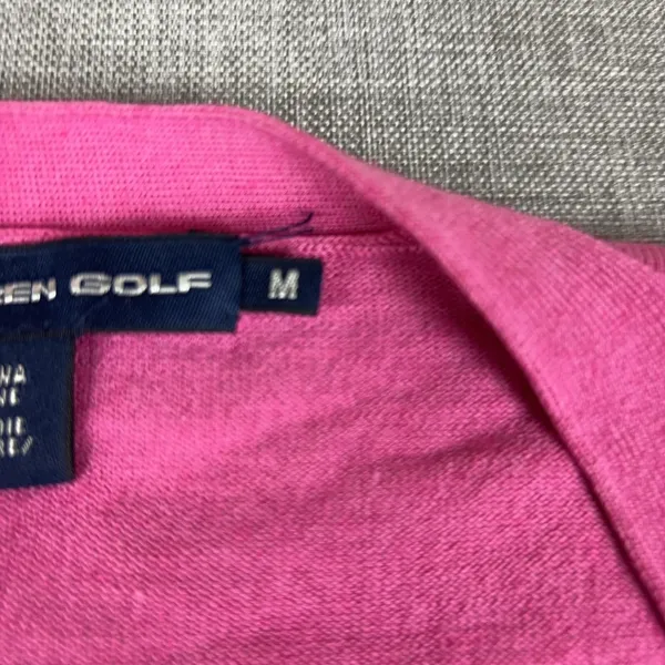 Ralph Lauren Golf Cardigan Sweater Womens‎ M Pink Silk Cashmere V Neck Pockets - Image 6