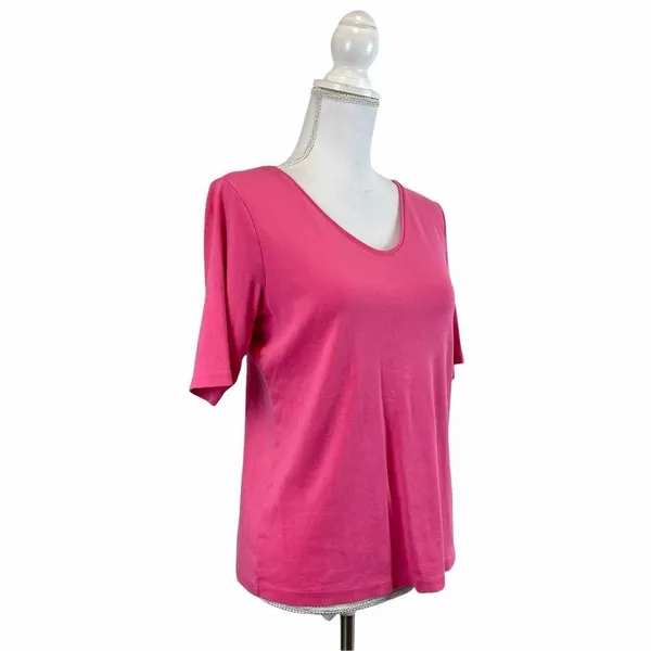 J. Jill Perfect 100% Pima Cotton Elbow Sleeve Top - Image 3