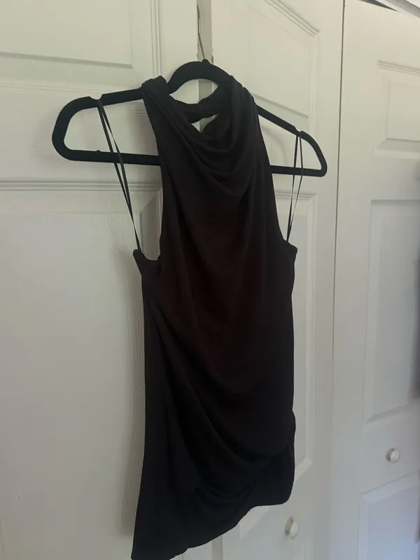 NWT Naked Wardrobe Black Backless Halter Top Modal Tank Top Size Small - Image 3