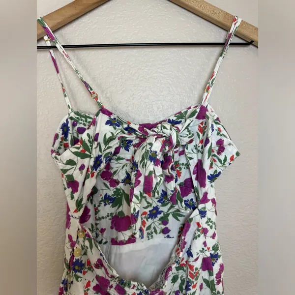 Vix Paula Hermanny Clover Yana Floral Mini Dress in White XS Linen Rayon $268 - Image 15