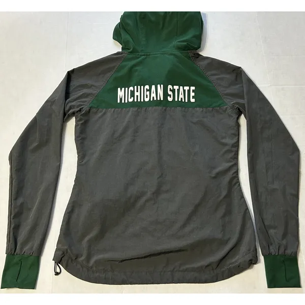 Colosseum Michigan State Spartans Women's M Gray Full Zip Hoodie Windbreaker - Image 10