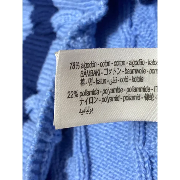Zara Women's Blue Stripe Cable Knit Sleeveless Button Up Tank Sweater Vest Top S - Image 7