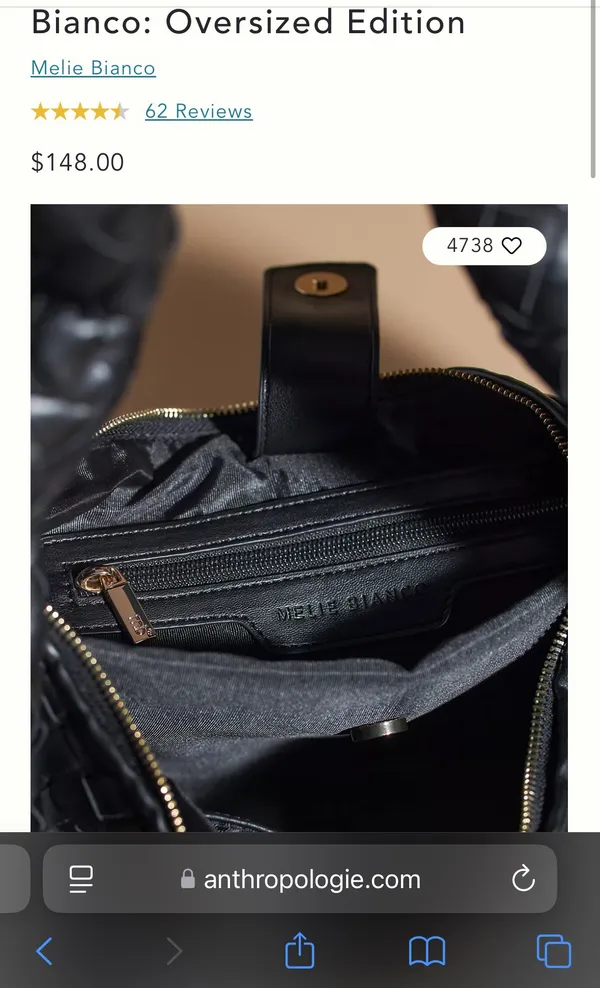 Anthropologie Brigitte Satchel by Melie Bianco: Oversized Edition - Image 3