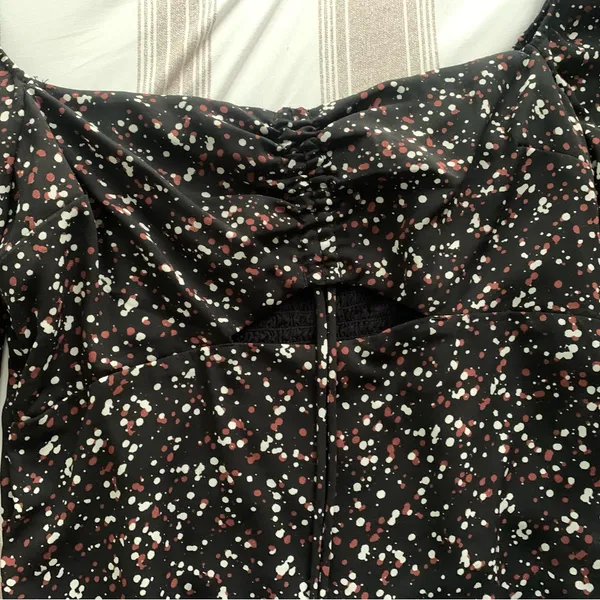 Abercrombie and Fitch Women Blouse Cropped Top Long Balloon Sleeve V-neck Size M - Image 3