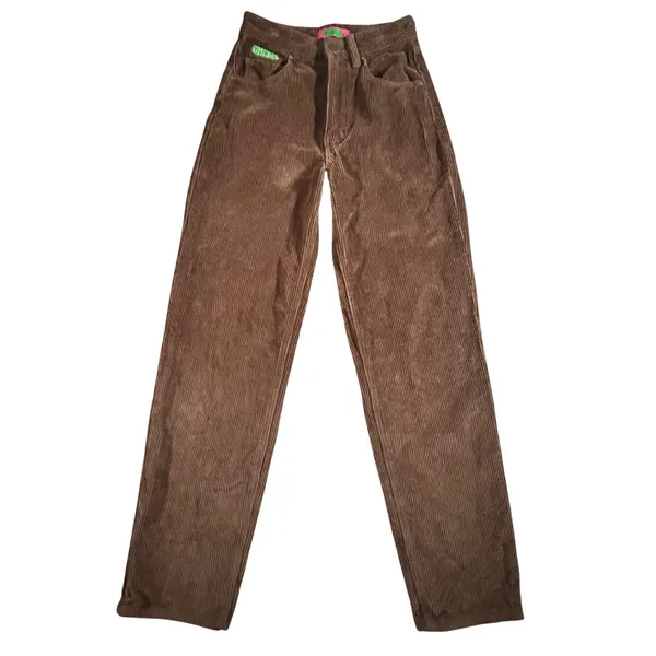 Empyre Tori Corduroy Pants Women 2 Brown Straight Leg Skate Streetwear Cotton - Image 2