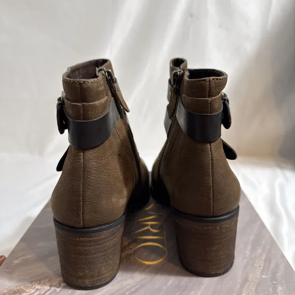 Franco Sarto A-Linden Ankle Boots Womens US 8.5M Brown Leather 2” Heel In Box - Image 4