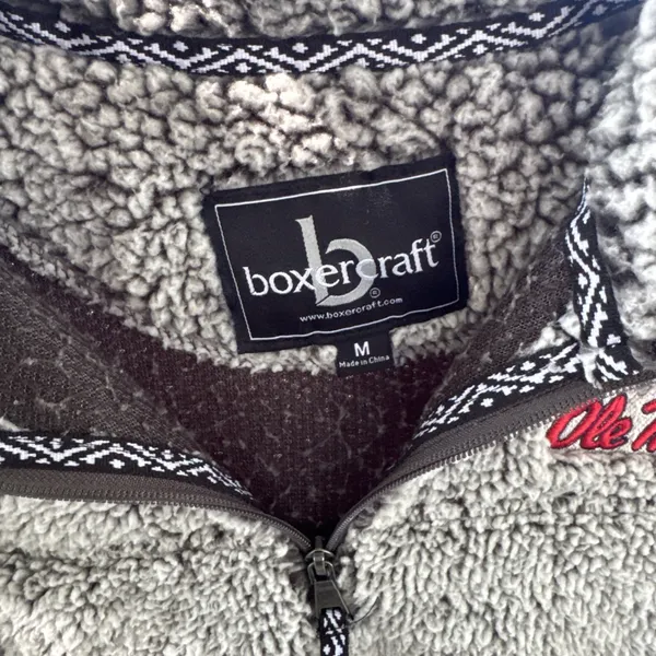 Boxercraft Old Miss‎ XS Fleece Sherpa 1/4 Zip Pullover Jacket Sweatshirt Sweater - Image 3