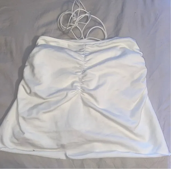 Edikted ruched mini skirt white - Image 3