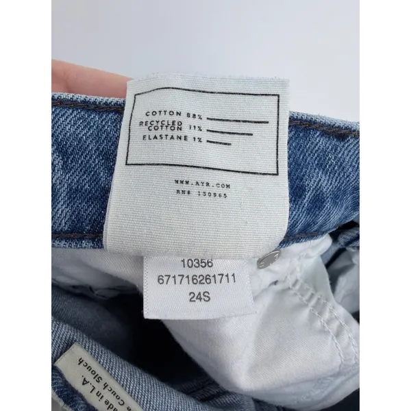 AYR The Couch Slouch Jeans 24S Medium Wash High Rise Relaxed Tapered 90s Denim - Image 12