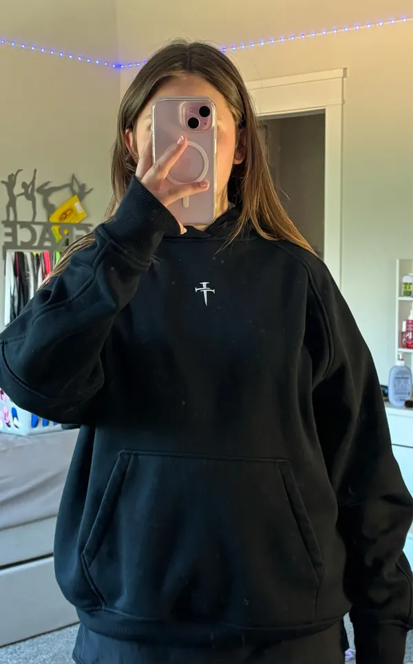 Three Nails black cross men’s hoodie - Image 2