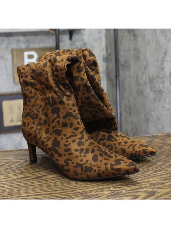 A New Day Womens Justice Boots Animal Print Mid-Calf Light Brown Cheetah 6.5M - Image 2
