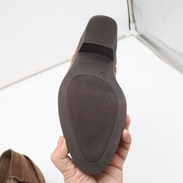 Voss Womens Brown Faux Suede Ankle Booties Side Zip Buckle Strap Size 10 - Image 6