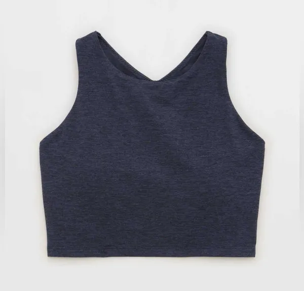 OFFLINE By Aerie The Hugger High Neck Longline Sports Bra in Night Sea Size M - Image 5
