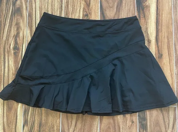 Ekouaer NWT Black Mesh Tennis Skirt w/Shorts Underneath Size XL - Image 7