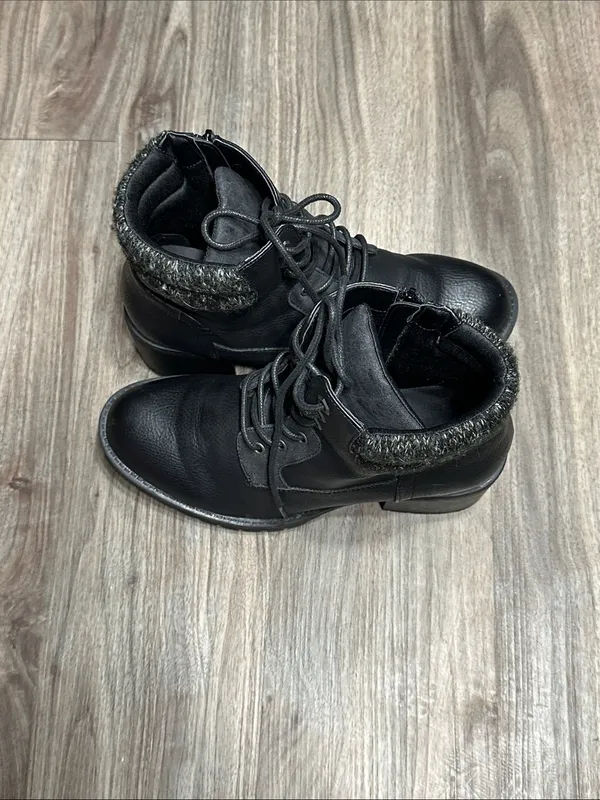 torrid Black Lace-Up Heeled Combat Boots - Image 11