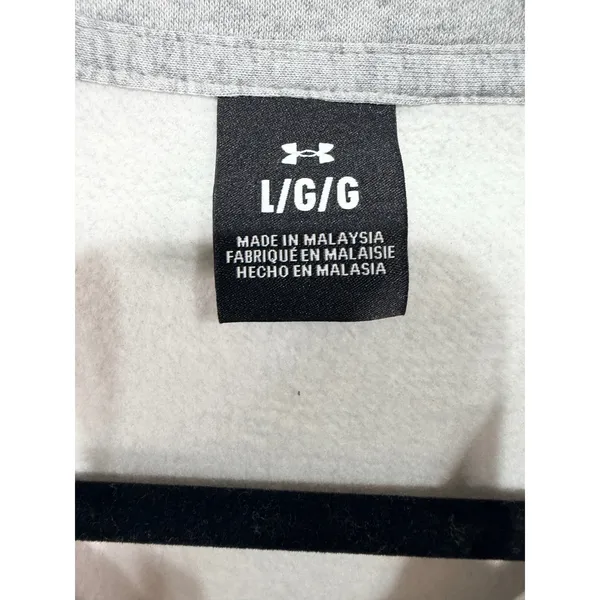 Under Armour Pullover Icon Fleece Oversized Half Zip Women's Large Gray New - Image 5