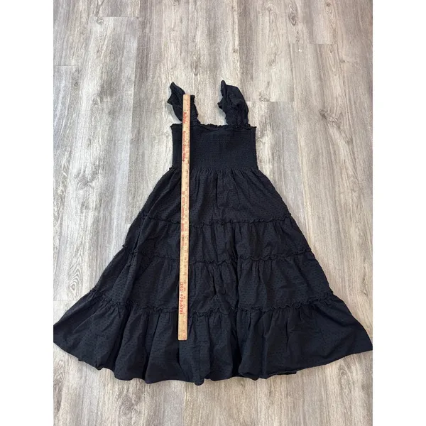 Kourt Calypso Maxi Dress Black Swiss Dot‎ Ruffle Smocked Tiered Size XL - Image 7