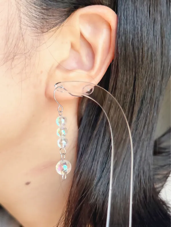 Handmade fairy cute Kawaii y2k dangle earrings 🍃🤍 - Image 6