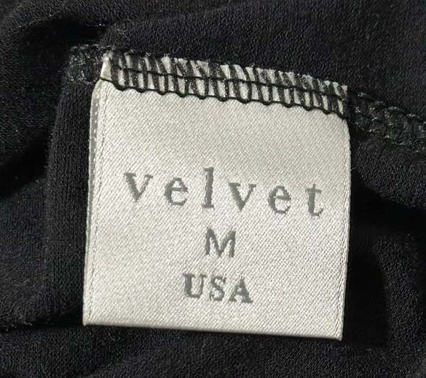 Velvet Women’s Size M Black Pintuck Front Rayon Wool Blend Long Sleeve T-Shirt - Image 6